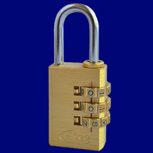 ASEC 3-Wheel Combination Padlock | NEXT DAY | LockerKeys.Biz